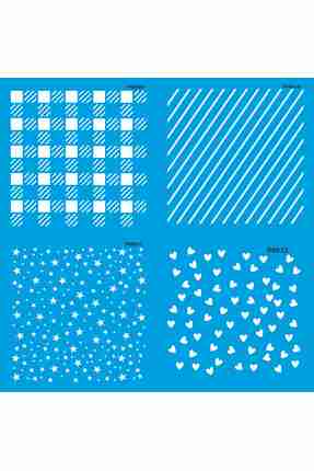 StencilSepeti Pasta 4'lü Set 3 - Stencil Boyama Şablonu 4 Adet 15x15cm