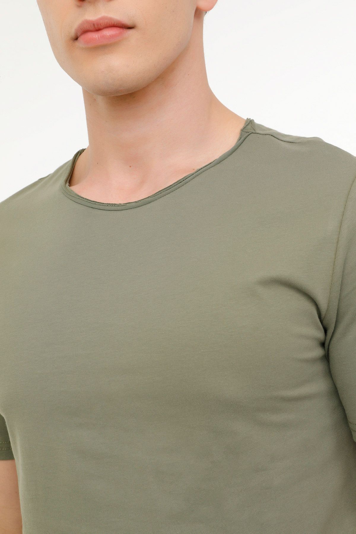 Kinetix-M-SN234 BSC RAW EDGE 4FX Haki Erkek Kısa Kol T-Shirt 4