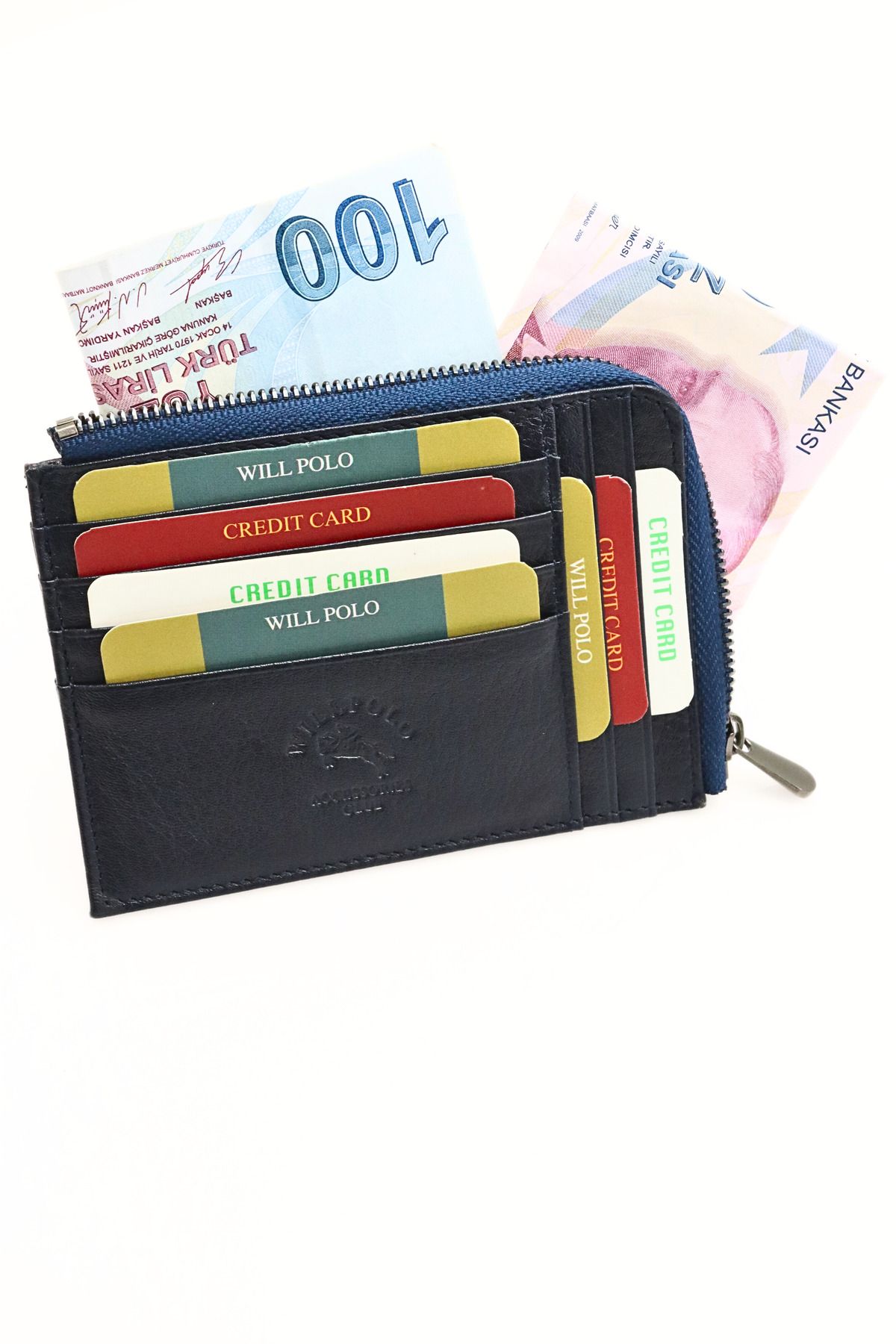 willpolo-Large Size Genuine Leather Women's Wallet - Card Holder, Zipper Compartment 6