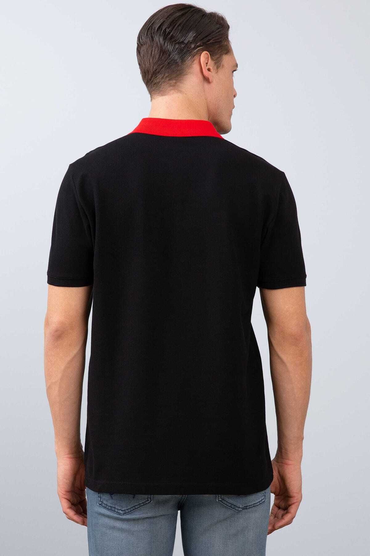 تی شرت یقه پولو مشکی مردانه سیاه G081SZ011.000.821238 U.S. Polo Assn.