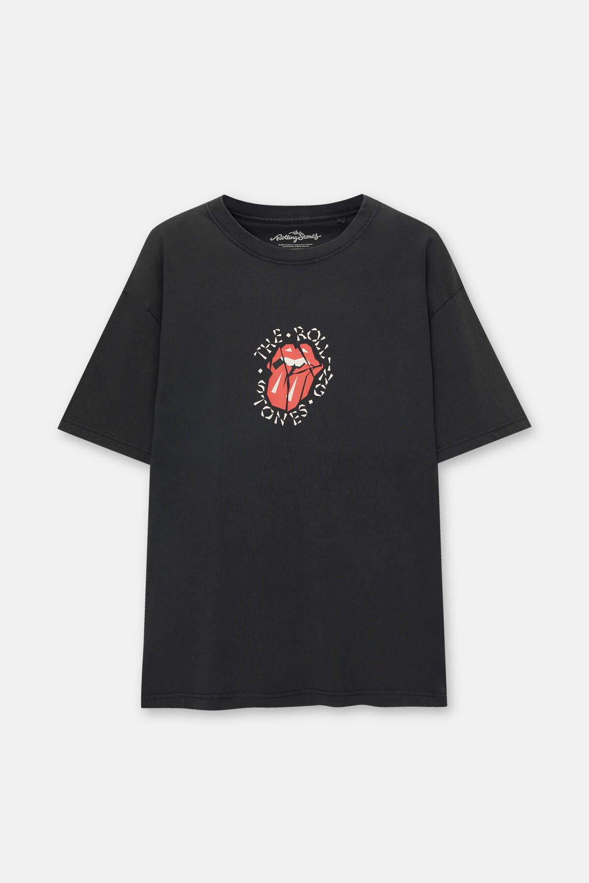 Pull & Bear تی شرت جلوه رنگ پریده Rolling Stones