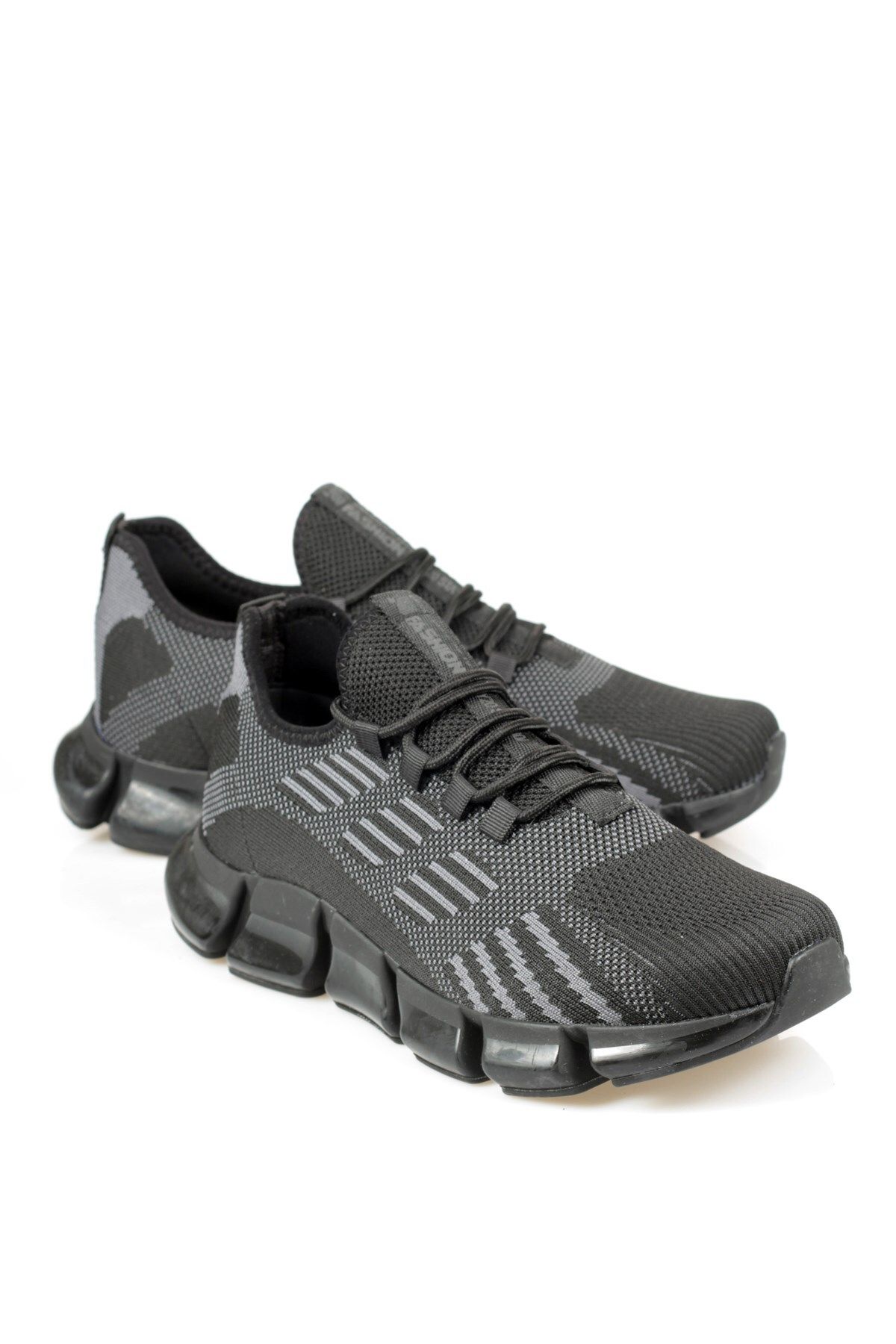 Wickers Pantofi Sport Pentru Bărbați Negru-afumat-roșu - Talpă Groasă Masculin - 41