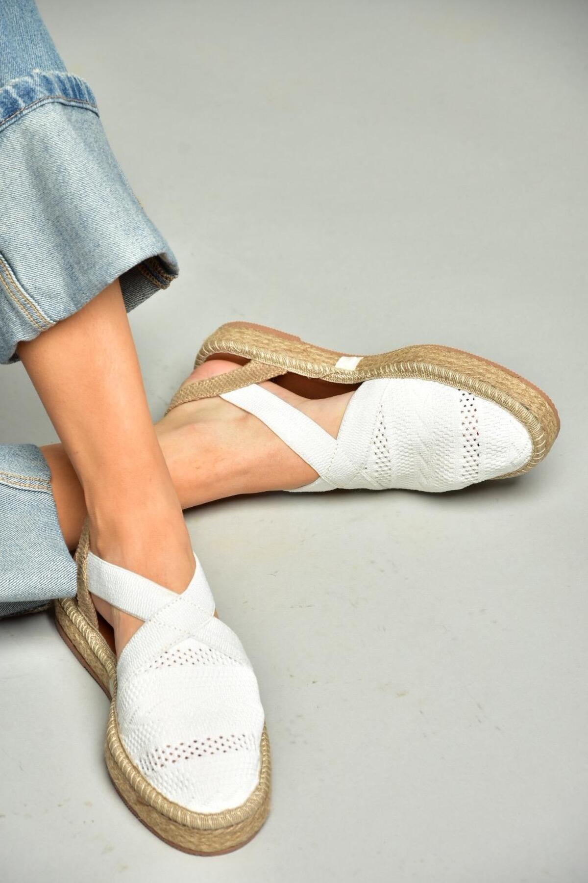 صندل زنانه سفید Fox Shoes | S4040101 اورجینال - تصویر 3