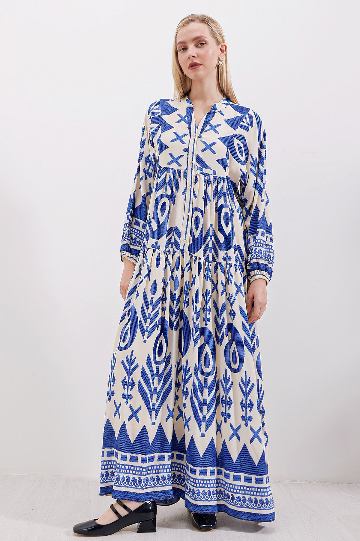 Bigdart-2423 Authentisches gemustertes Kleid - A.SAKS 3