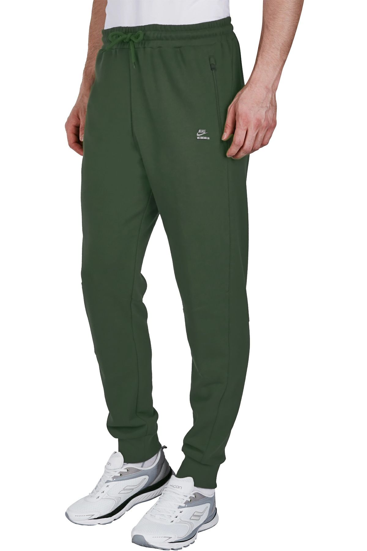 OutletBul-Men's Slim Fit Ripper Fabric Ribbed Leg Sweatpants 1
