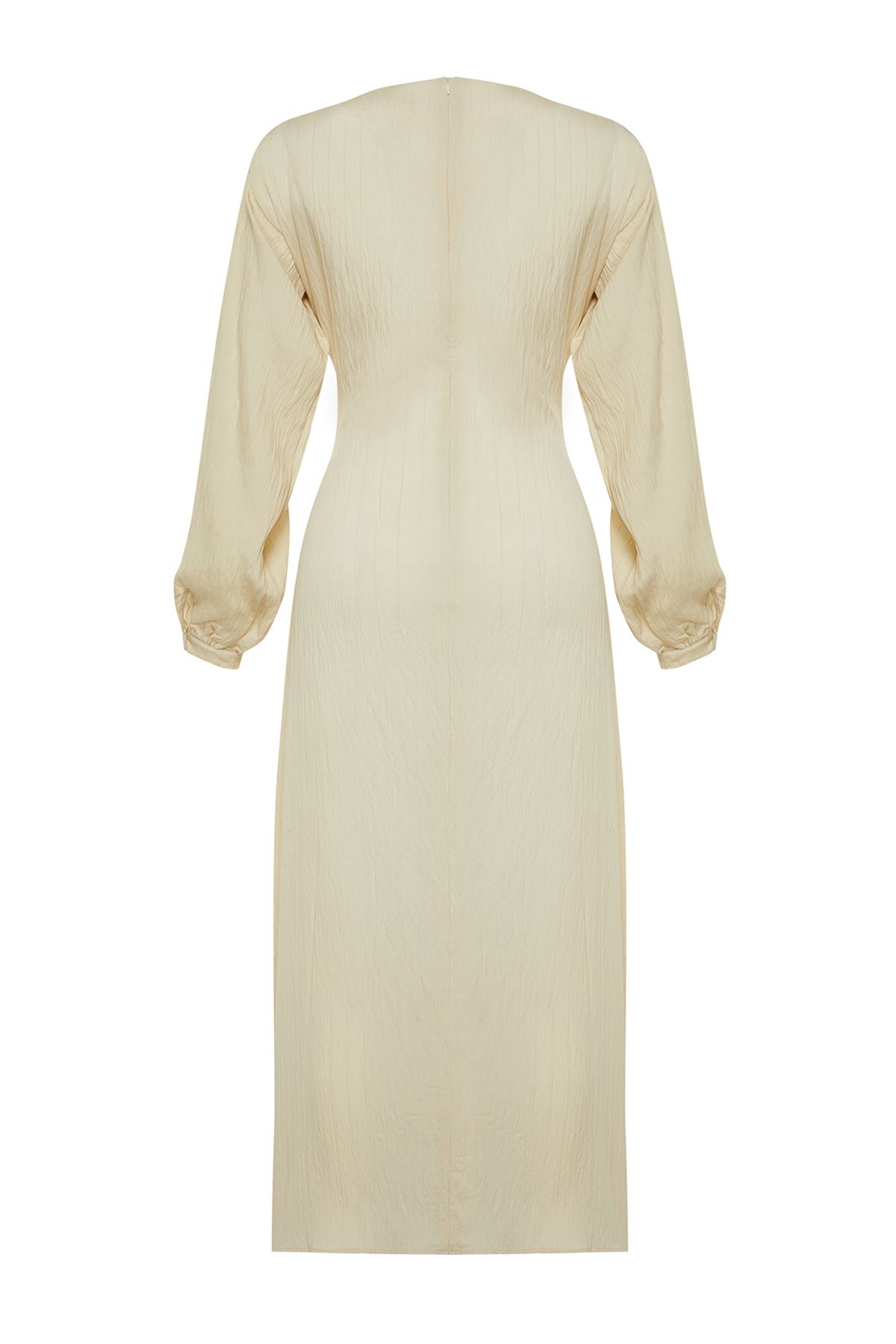 Trendyol Modest-Beiges, vorne gebundenes, gewebtes Kleid TCTSS24EB00131 8