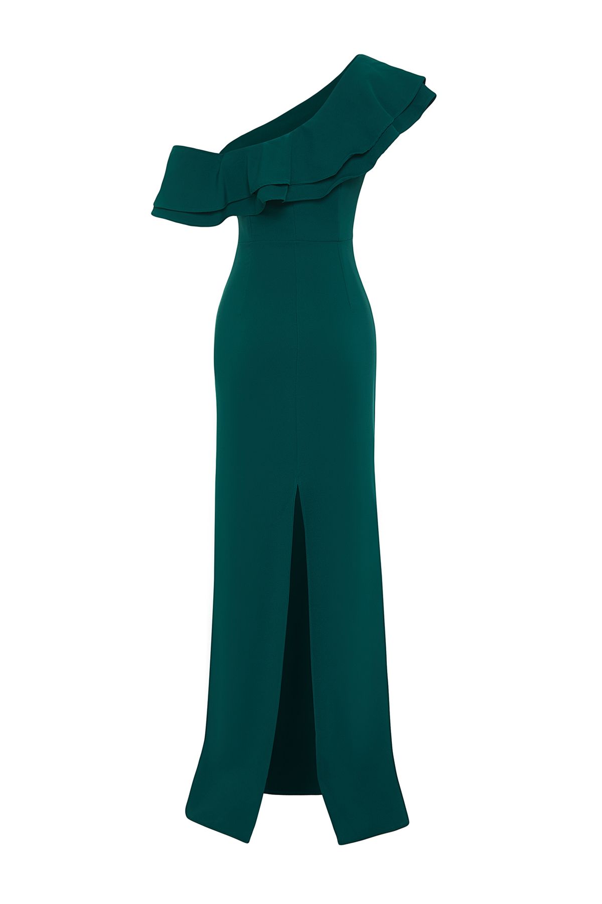 Kolekcia Trendyol-Elegantné tkané večerné šaty smaragdovozelené - TPRSS24AE00066 8