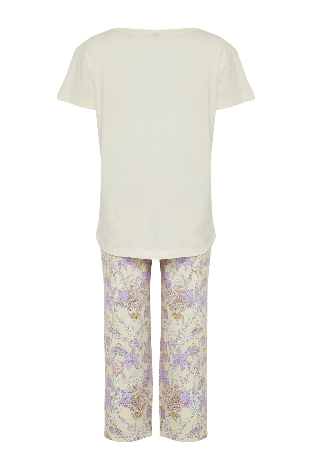 Trendyolmilla  Sarı Çiçekli Kapri Örme Pijama Takımı THMSS24PT00210 - Görsel 8