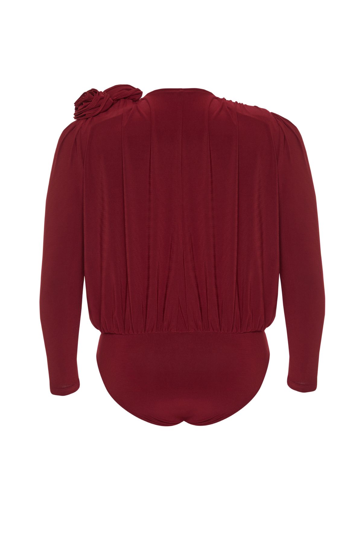Trendyol Curve-Tělo obojku Claret Red Double Breasted s příslušenstvím TBBSS24AF00080 8