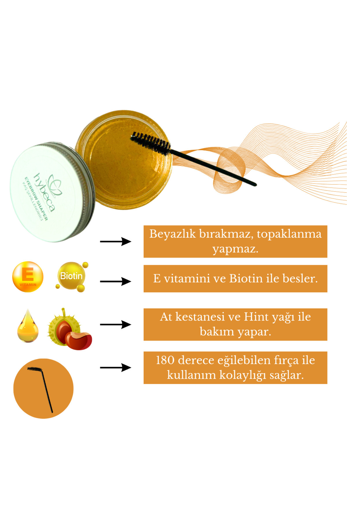 تثبیت کننده ابرو  نارنجی Hybeca | HYK01 اورجینال - تصویر 2