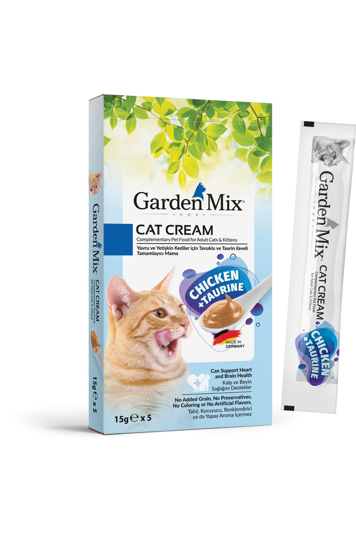 Garden Mix Tavuklu ve Taurin Katkılı Sıvı Kedi Ödülü 5X15Gr