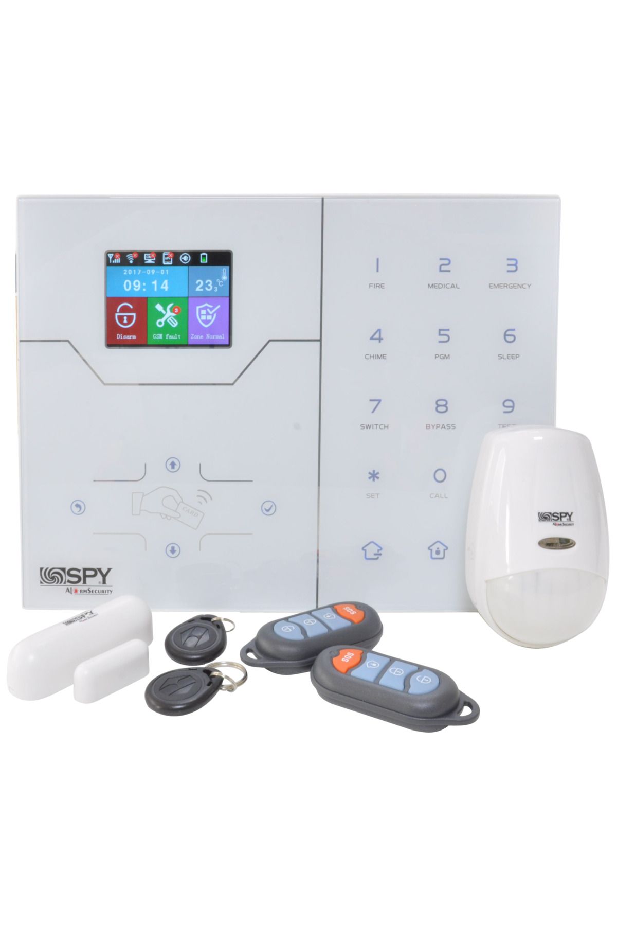 SPY-SP-301WA WIFI / GSM /4G SUPPORTED WIRELESS ALARM SET (1PIR,1MC,2KMD.) 1