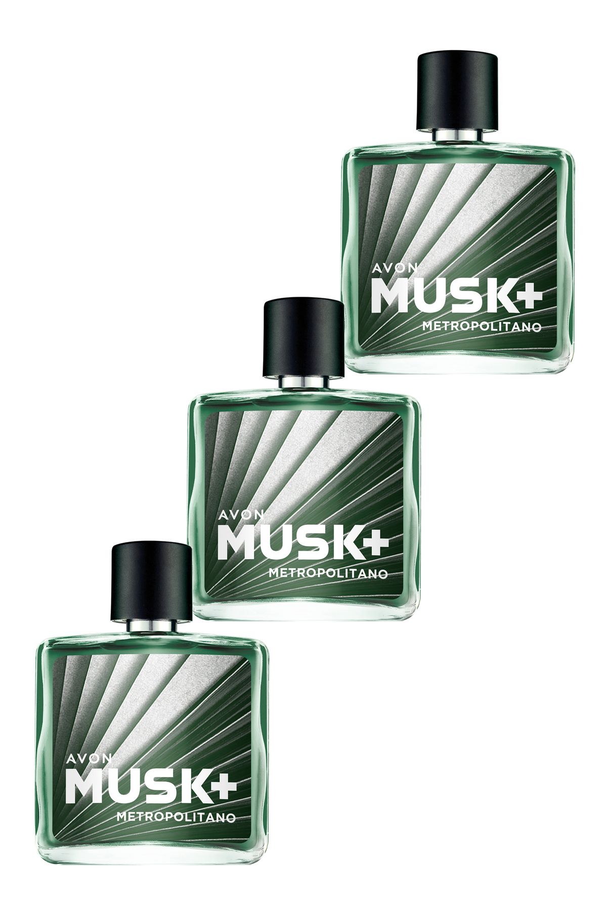 عطر مردانه Musk Metropolitano Edt 75 Ml. مجموعه سه تایی Avon