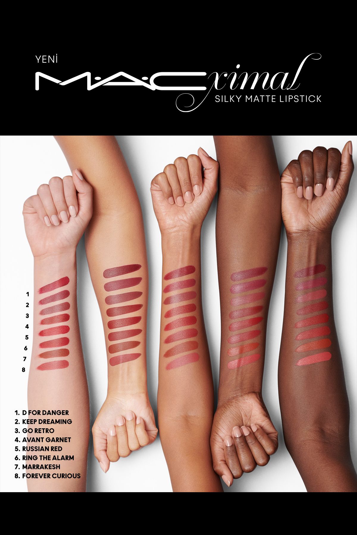M.A.C-RING THE ALARM-M·A·CXIMAL Silky Matte Lipstick Intensive Color-Providing Moisturizing Lipstick 3.5 g 6