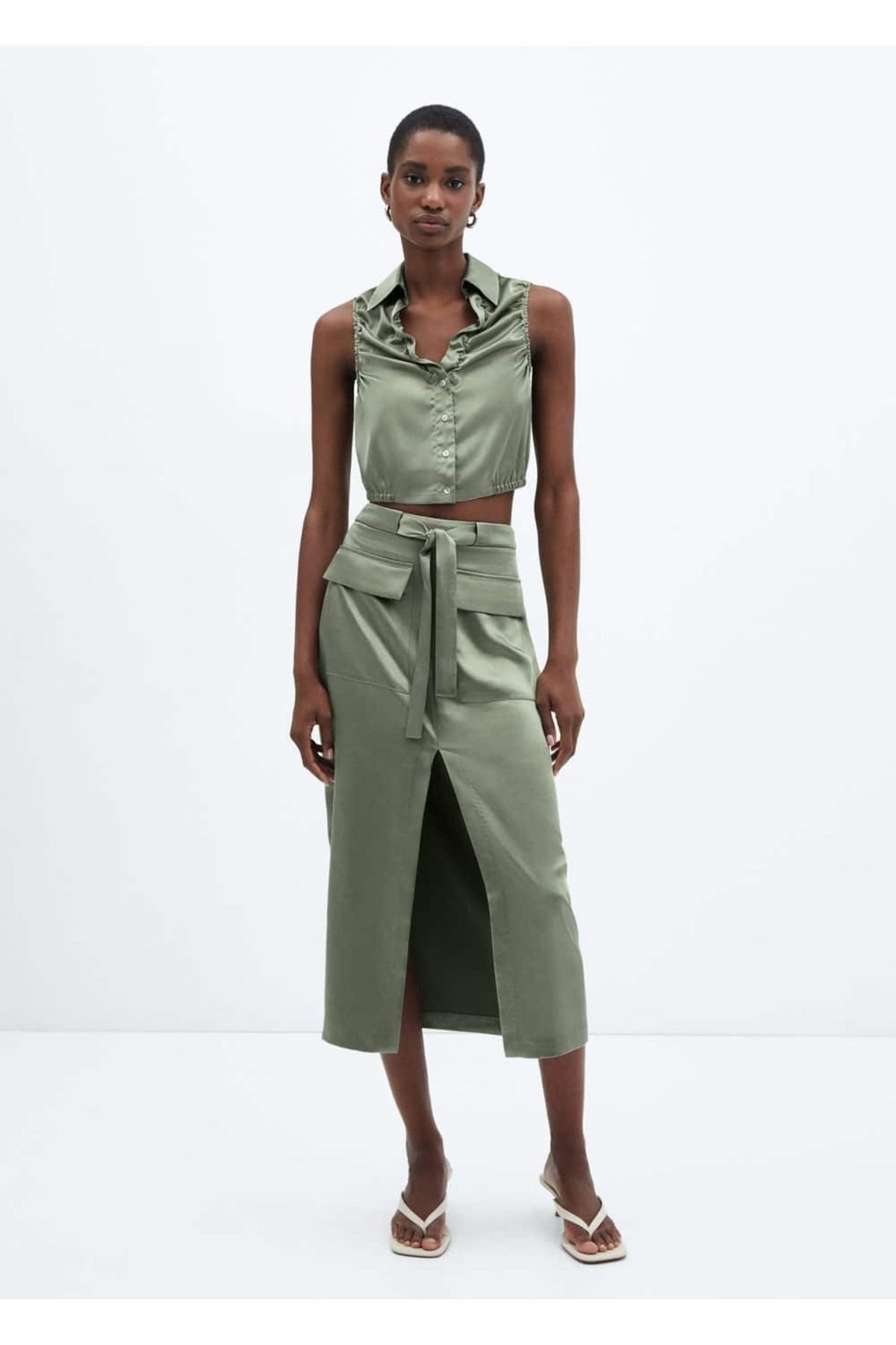 MANGO Woman-Saténová košile - shromážděný design 2