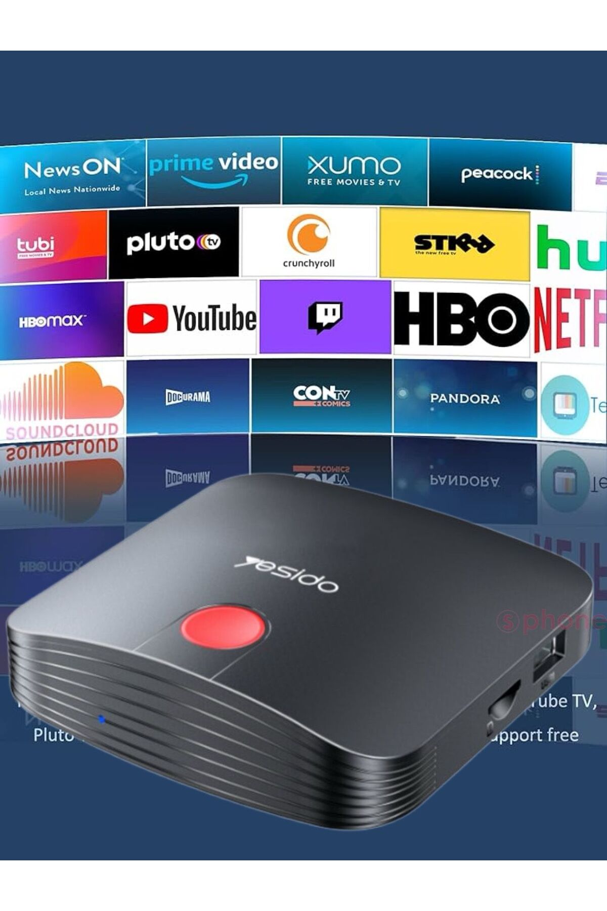 Sphone 4K Wifi Wireless Android TV Box Mini Medya Oynatıcı Ultra HD Smart Akıllı Eğlence Paket 60Hz HDMI