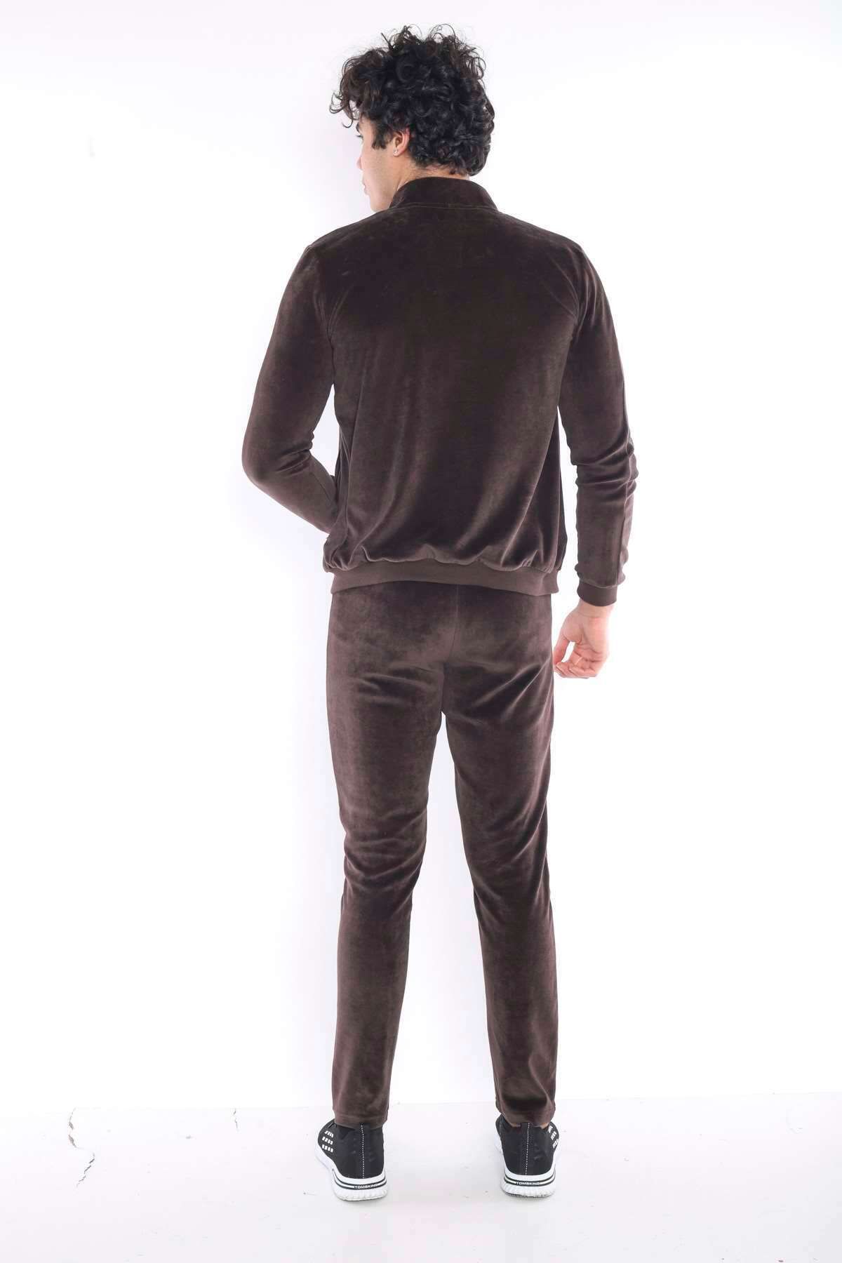 ست گرمکن ورزشی مردانه SLIMFIT 4 POCKET VELVET SEASON TRACKSUIT TEAM 6637 Escetic