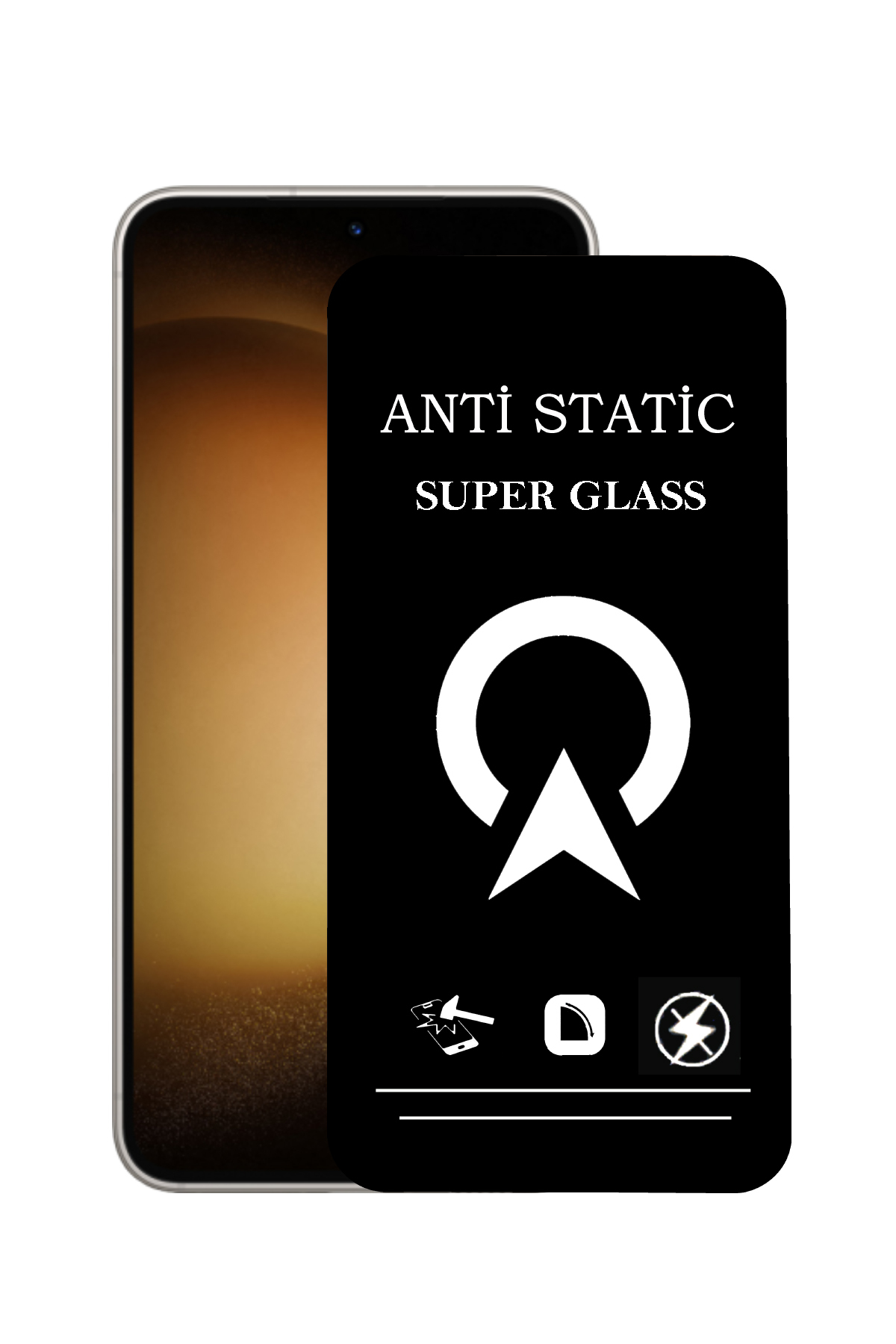 Samsung Galaxy S23 ile Uyumlu Tam Kaplayan Anti Statik Çizilmez Safir Ekran Koruyucu Cam