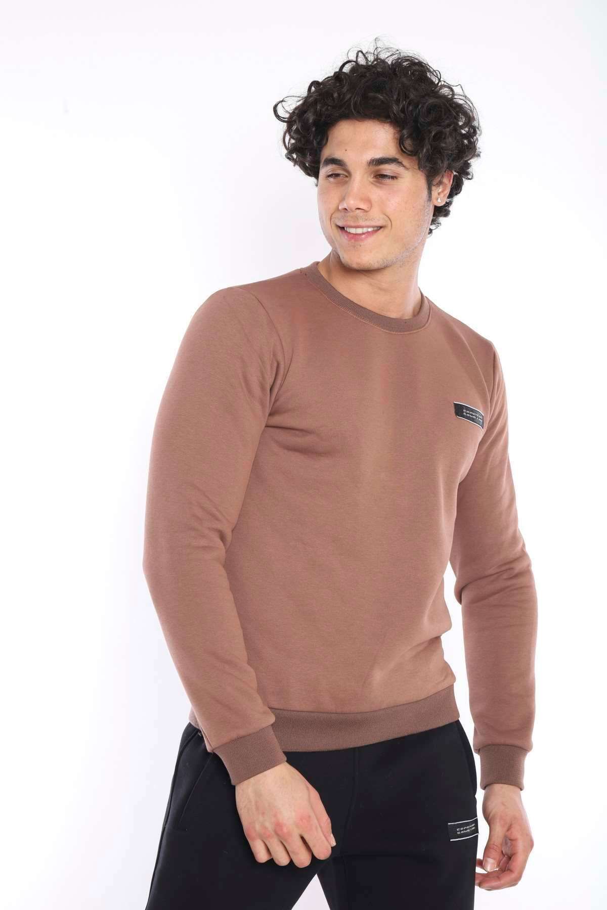 ست گرمکن ورزشی مردانه زمستان قهوه شیر 3 من؟ PLIK با I؟ CHI SHARDON SWEAT SATATO SET A3053 Escetic