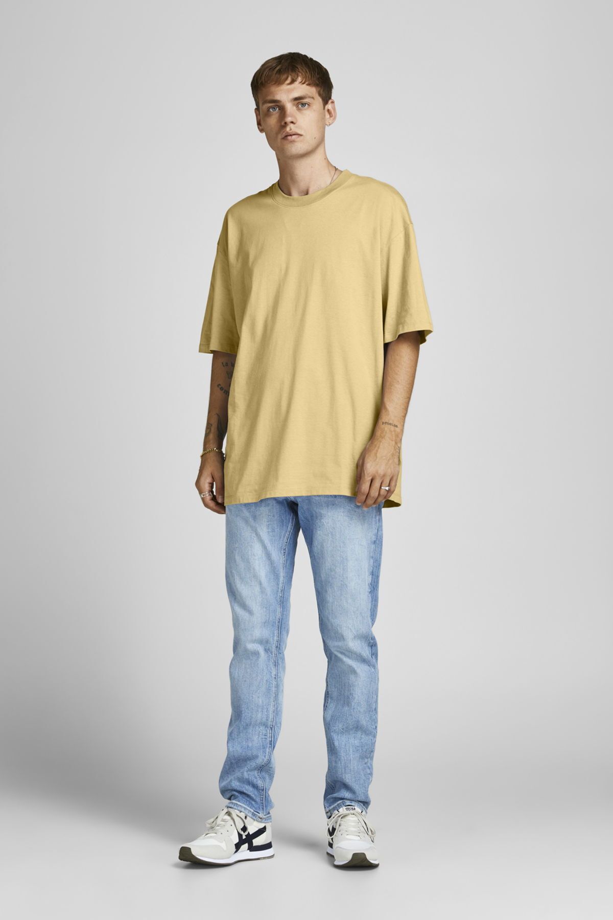 تی شرت زرد مردانه Jack & Jones Jorbrink Tee Ss Crew Neck Noos Jack & Jones