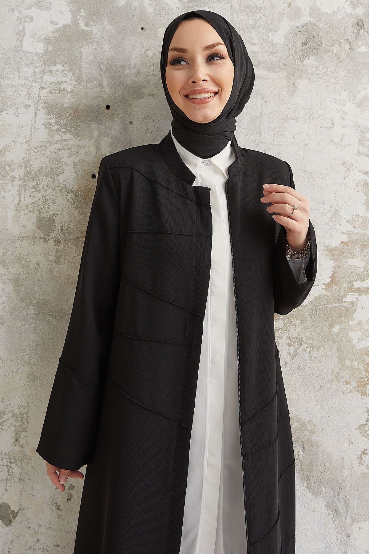 InStyle-Ivory Piping Pattern Ferace - Μαύρο 2