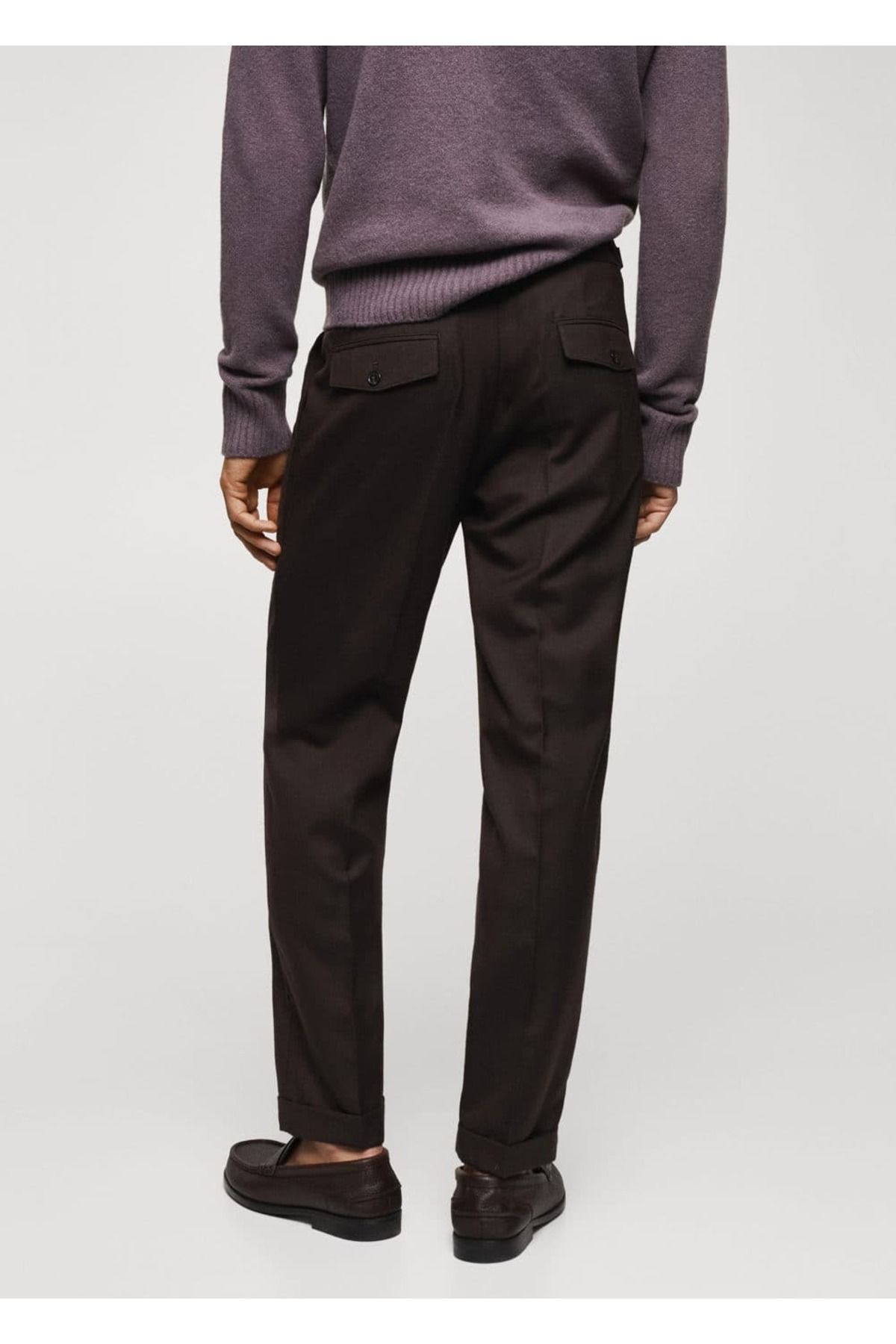 MANGO Man-Pleated and Buckle Wool Trousers 4