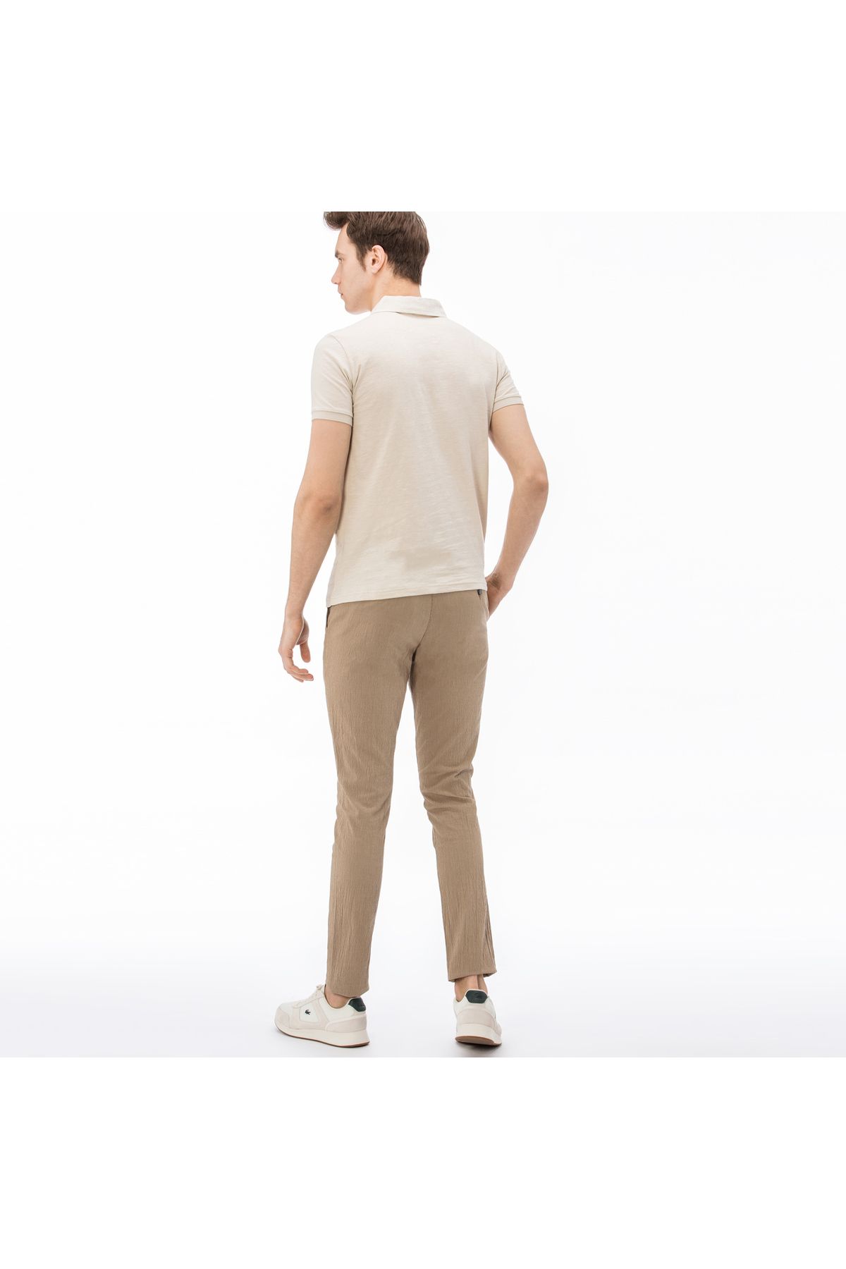 شلوار چند رنگ مردانه ویفر قهوه ای باریک Lacoste