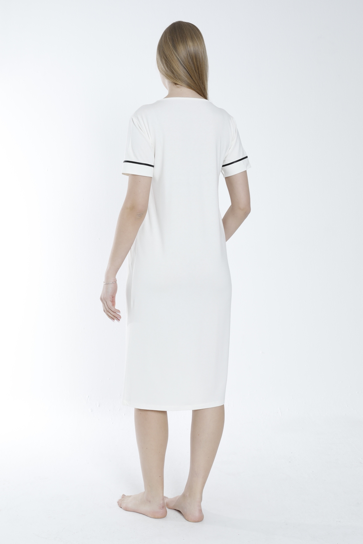 Miss Dünya Lissa Şerit Detaylı Hamile ve Lohusa Gecelik Takımı fotoğrafı 5 (önizleme)