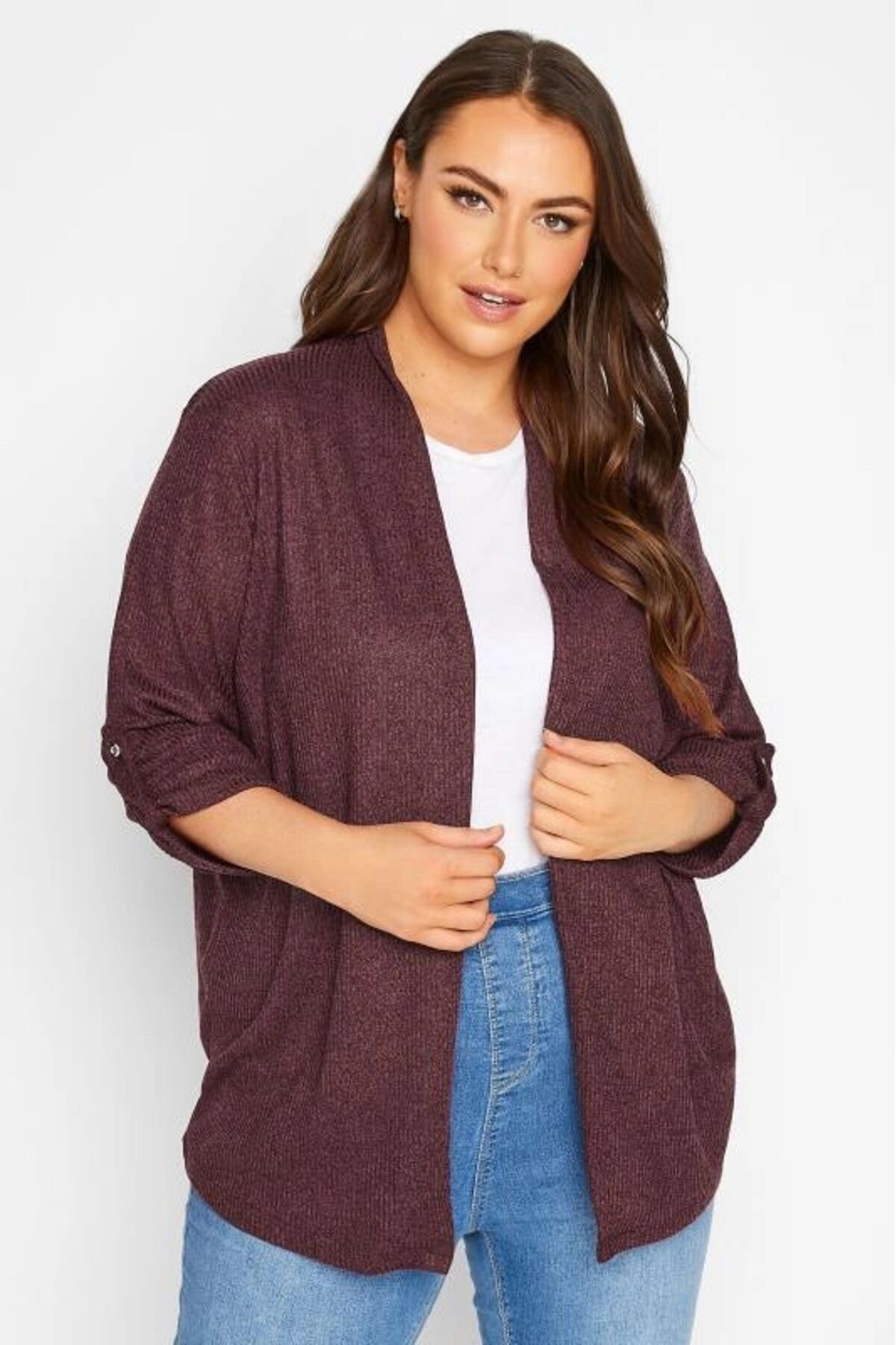 Plus size burgundy cardigan online
