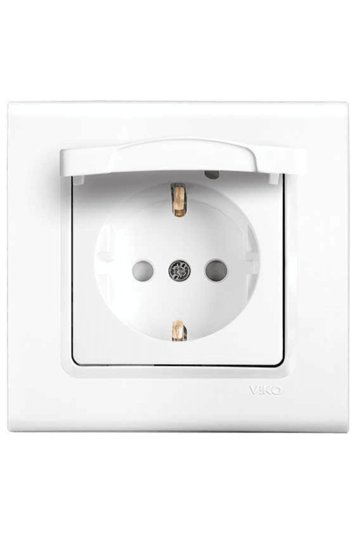 VİKO-Viko Linnera Grounded Child Protected Covered Socket White90440012 (Frame Included) (4 Pieces) 3