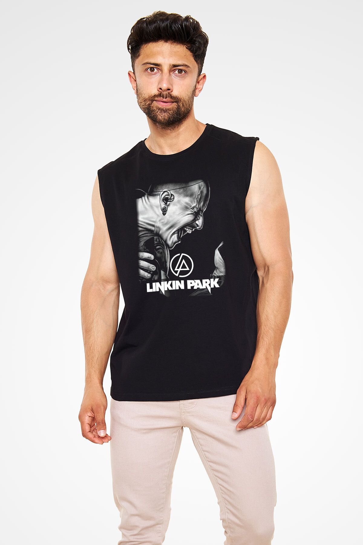 tf tişörtfabrikası-Tricou fără mâneci Linkin Park negru 2