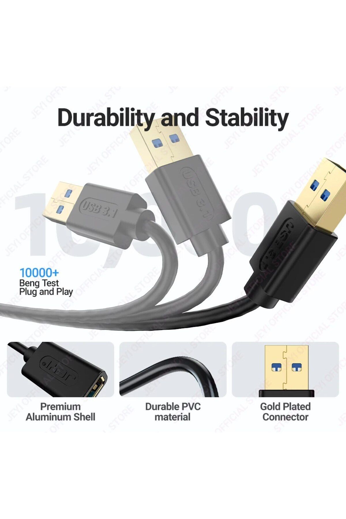 Choice-JEYI USB تمديد كابل نقل البيانات بسرعة متوافق مع لوحة المفاتيح، الماوس، محرك فلاش 4