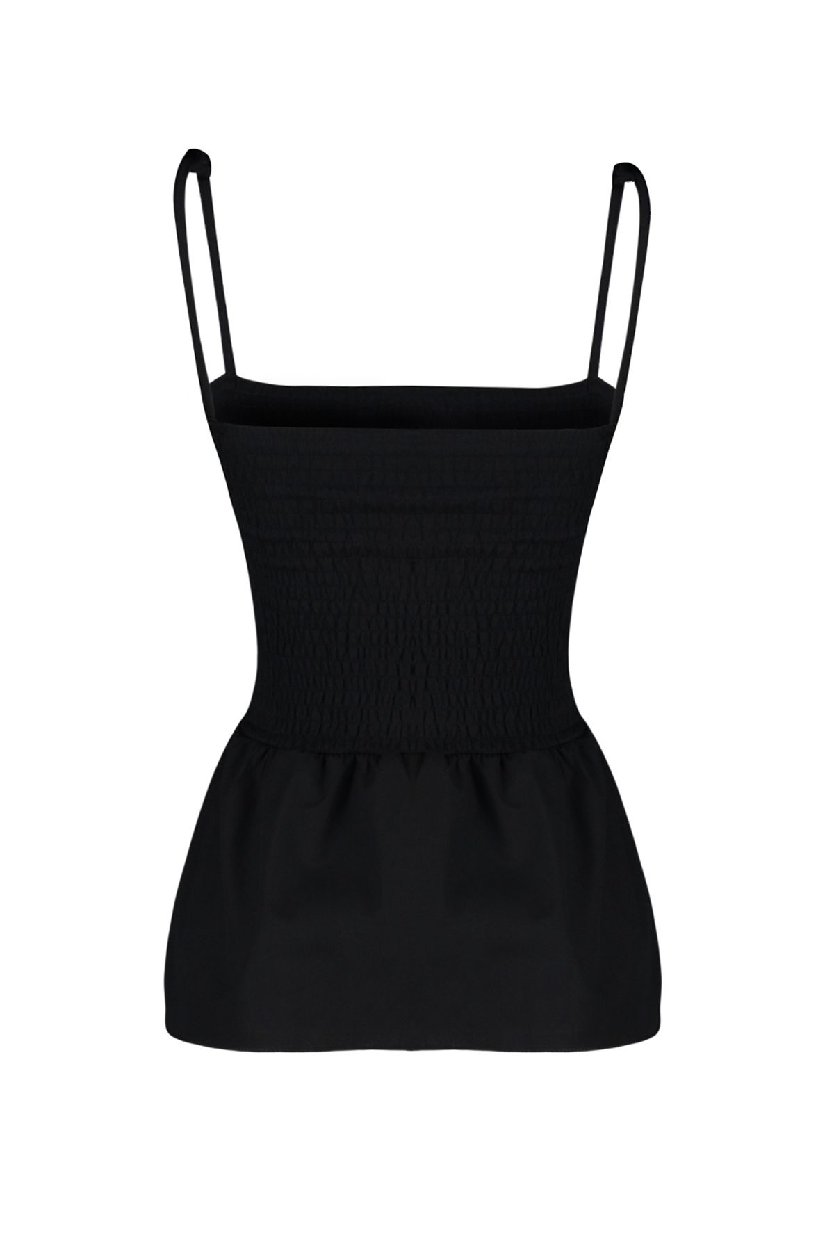 Trendyolmilla  Siyah Pamuklu Poplin Detaylı Fitted Askılı Gipeli Esnek Örme Bluz TWOSS24BZ00393 - Görsel 9