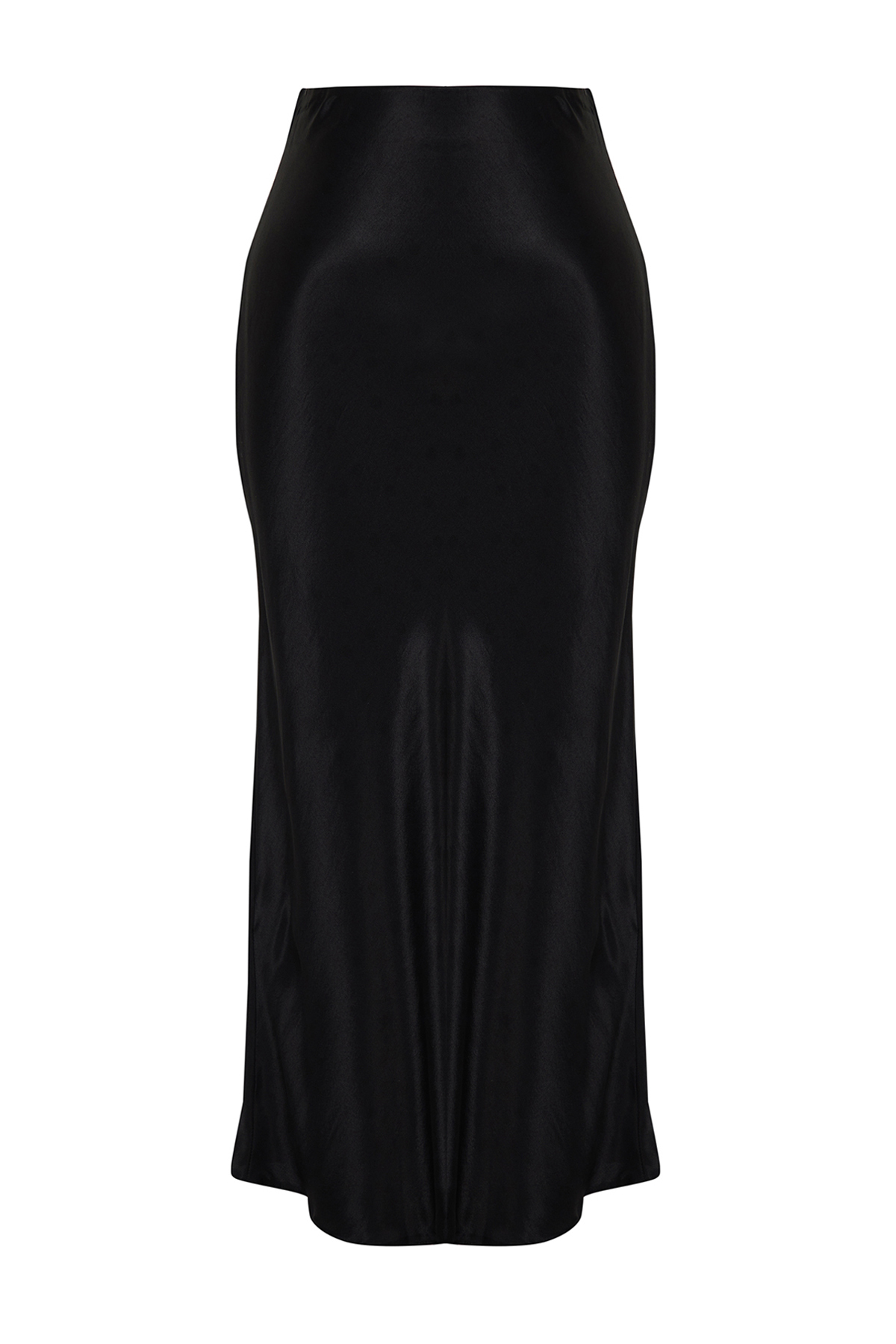 Trendyolmilla  Siyah A-line Midi Saten Etek TWOSS24ET00162 - Görsel 9