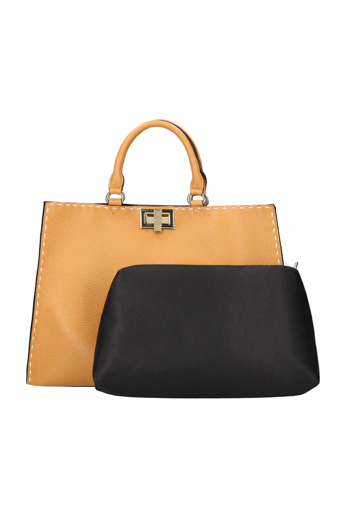 usha black label-Henkeltasche aus Leder 4
