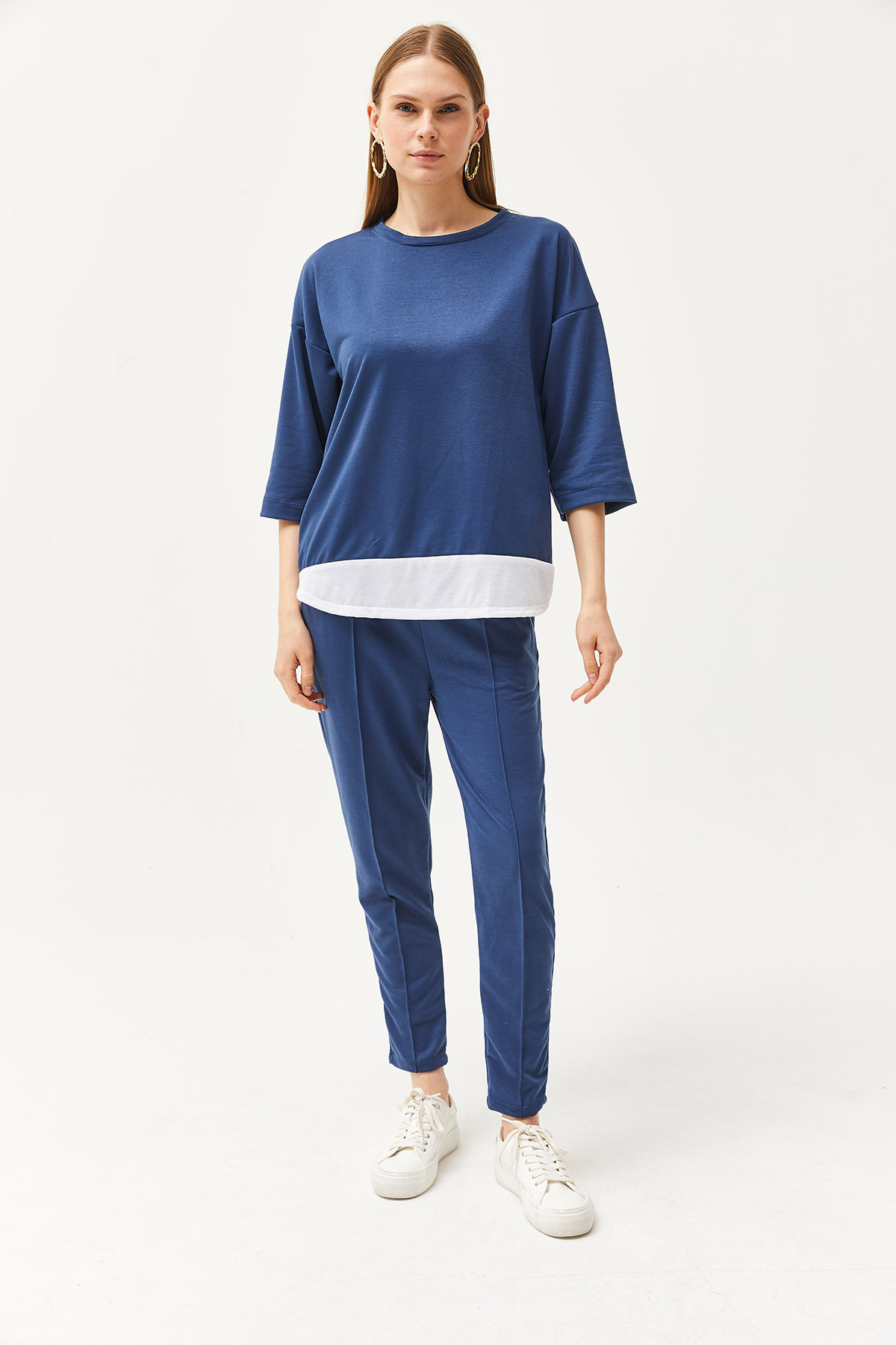 Olalook Damski komplet góra i dół w kolorze indygo TKM-19000274