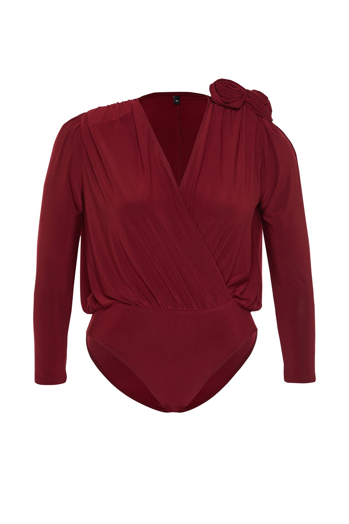 Trendyol Curve-Tělo obojku Claret Red Double Breasted s příslušenstvím TBBSS24AF00080 7