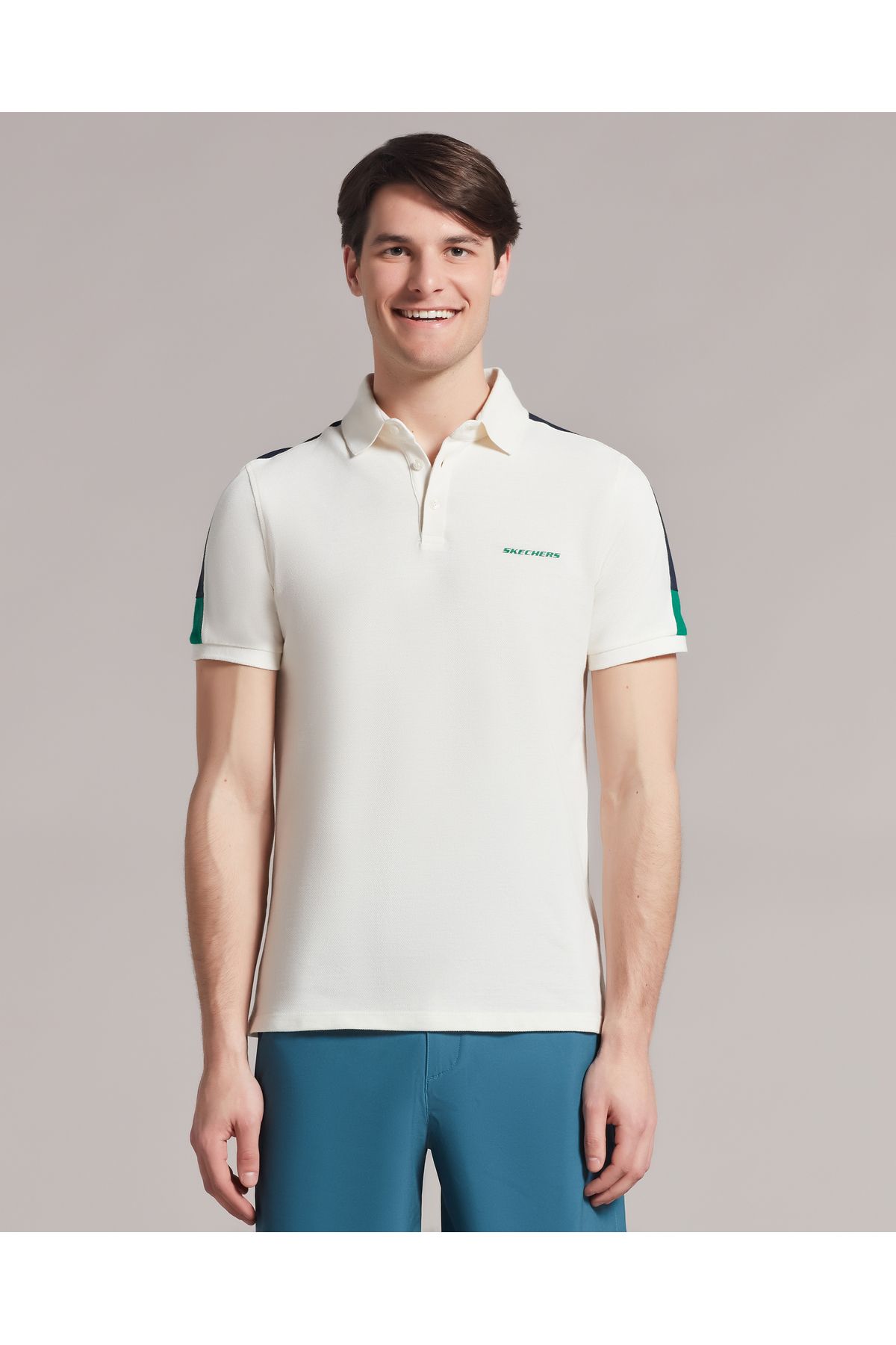 Skechers M Colorblock Polo T shirt Men s White Tshirt S221047 102