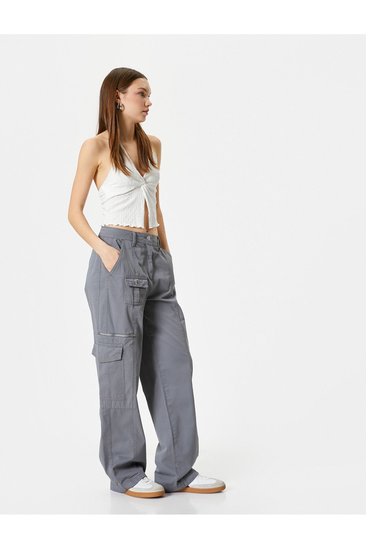 شلوار Chino Cargo گاباردین پنبه ای راحت