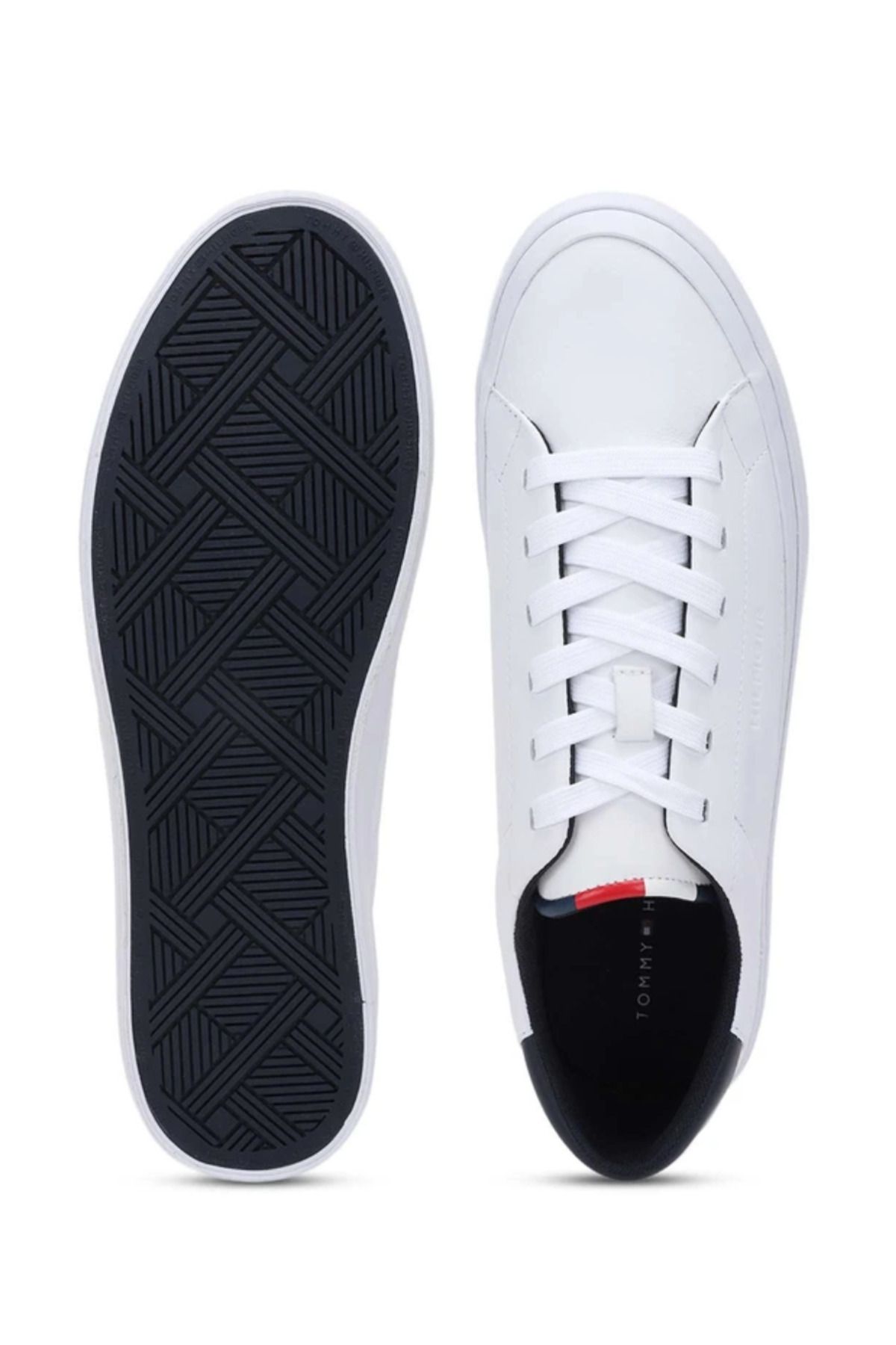 اسنیکر سفید مردانه کفش ورزشی پوست EO GREG 1A XM0XM02607 Tommy Hilfiger