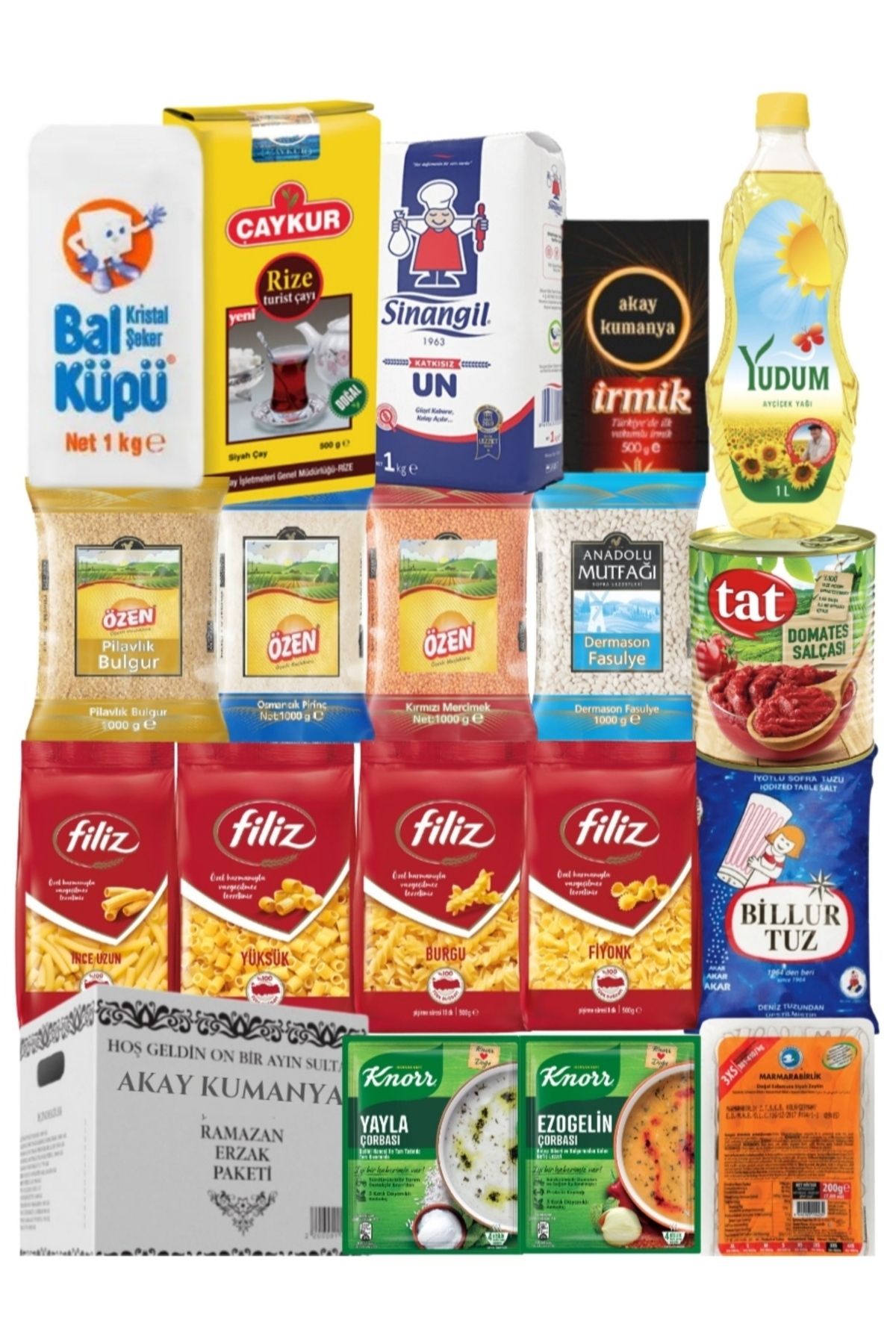 AKAY KUMANYA RAMAZAN VE ERZAK YARDIM PAKETİ KOLİSİ 18 PARÇA