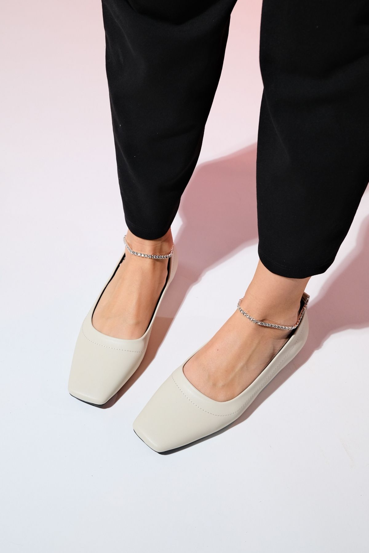 بابیت نود زنانه سنگ پوستی Pohan Beige کفش باله دقیق luvishoes