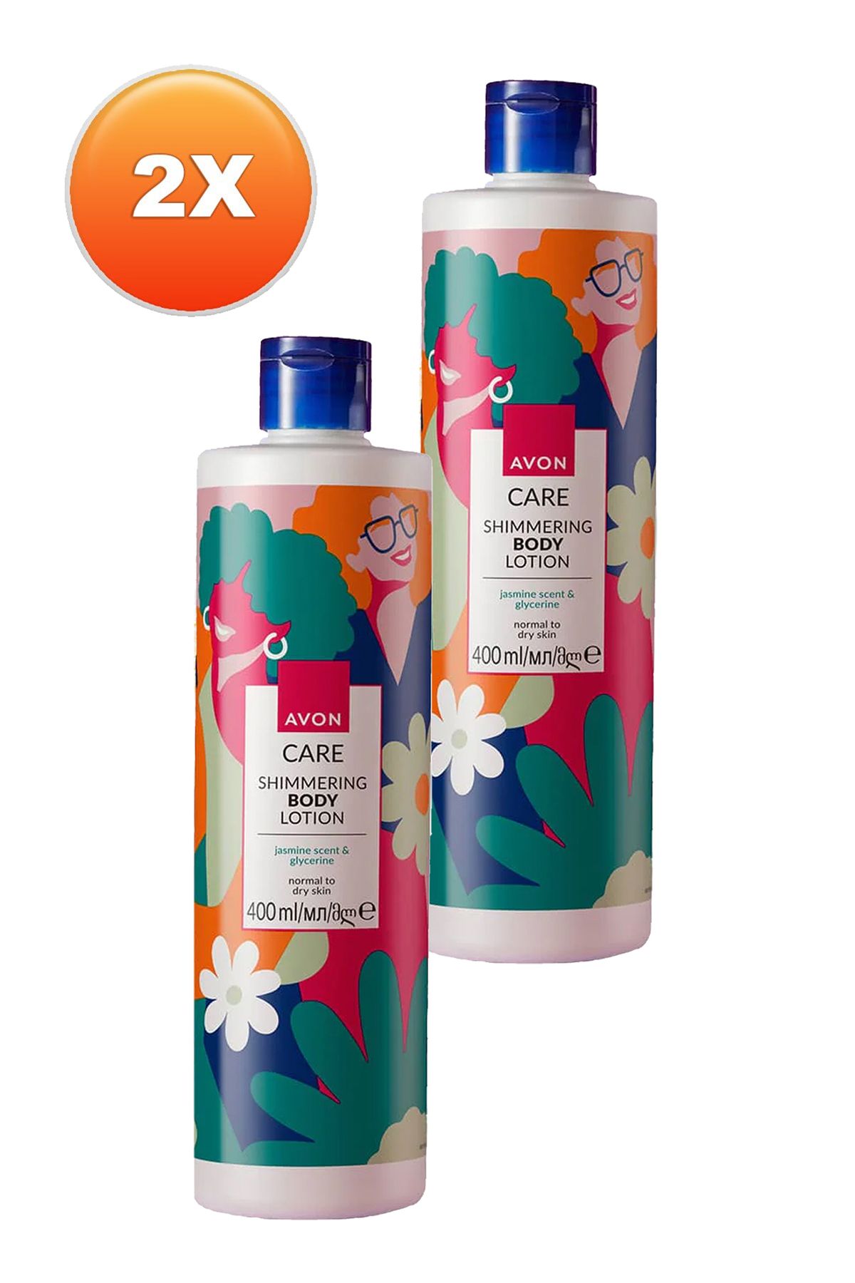 لوسیون بدن با بوی یاس Care Shimmering با گلیسیرین 400 میلی لیتر. مجموعه دو تایی Avon