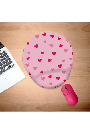 UcuruStore Minik Kırmızı ve Pembe Kalpler Bilek Destekli Mouse Pad