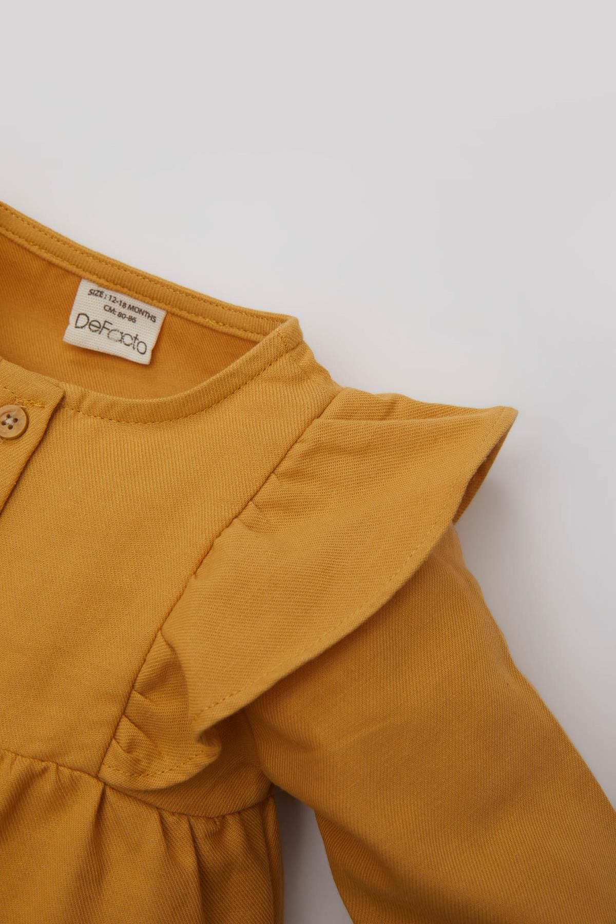 DeFacto-Gestreifte Twill-Strumpfhose und Langarmshirt für Babys, 2er-Set – geknöpft C0772a524sp 3