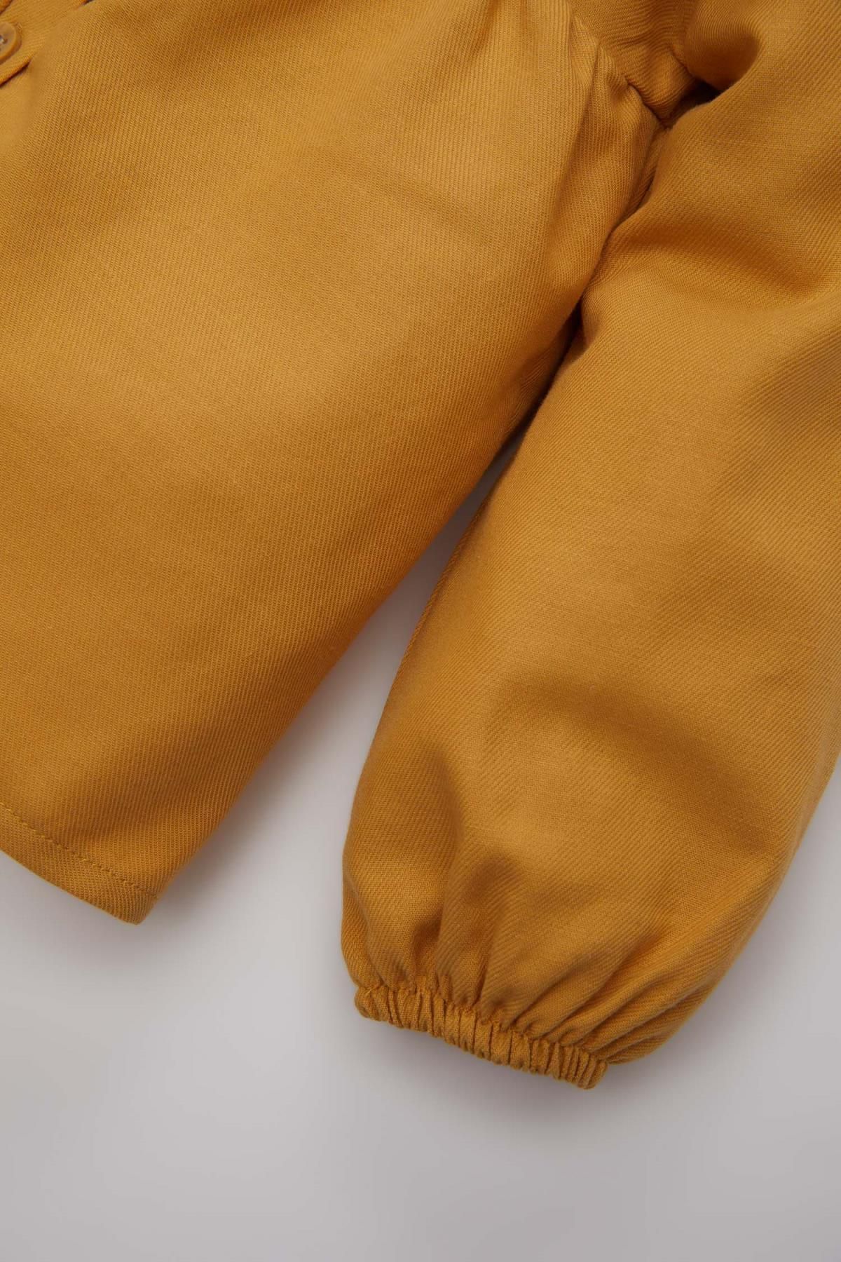 DeFacto-Gestreifte Twill-Strumpfhose und Langarmshirt für Babys, 2er-Set – geknöpft C0772a524sp 4