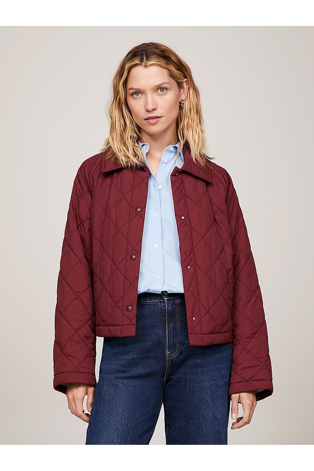 Purple tommy hilfiger jacket sales
