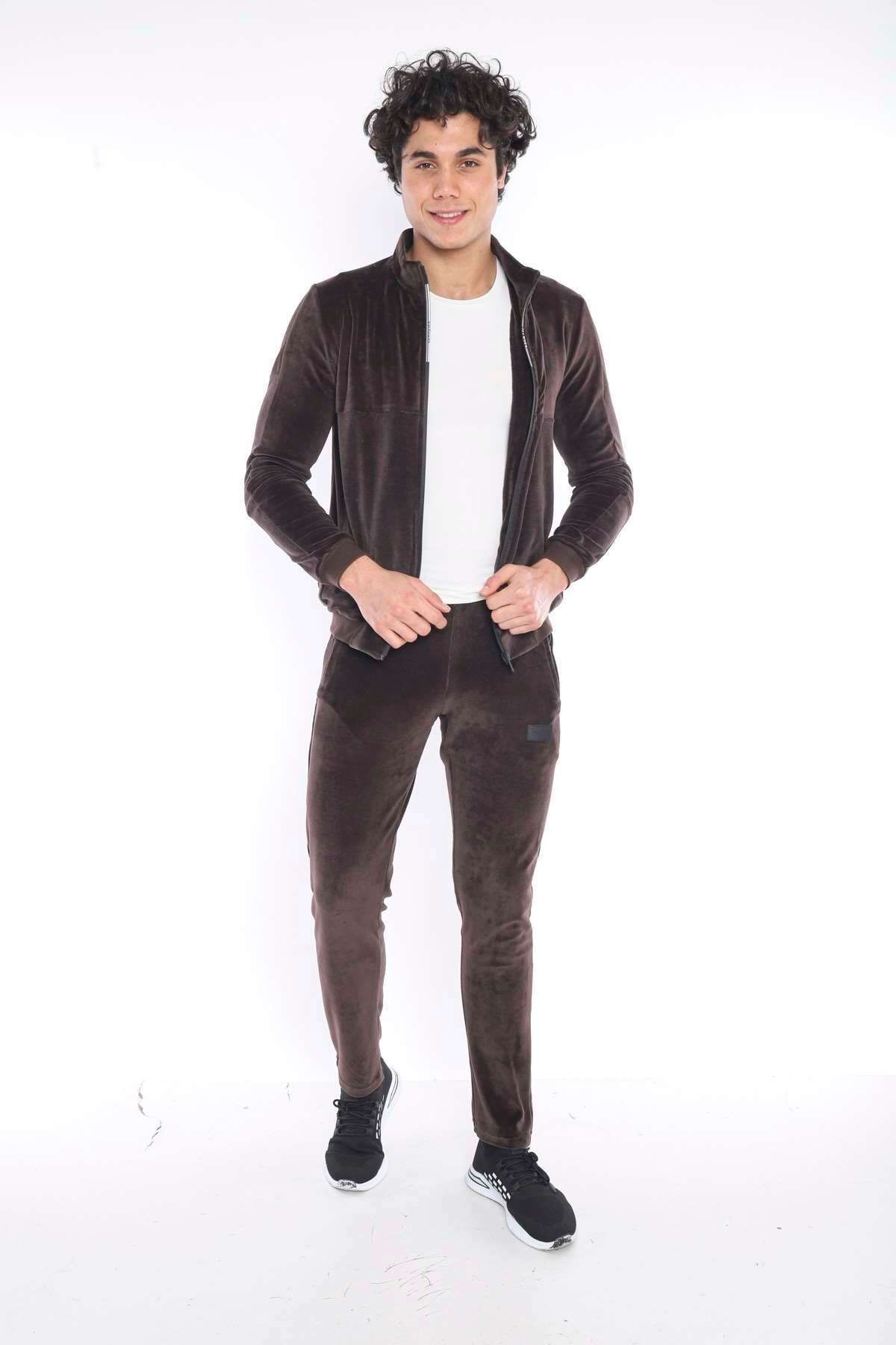 ست گرمکن ورزشی مردانه SLIMFIT 4 POCKET VELVET SEASON TRACKSUIT TEAM 6637 Escetic