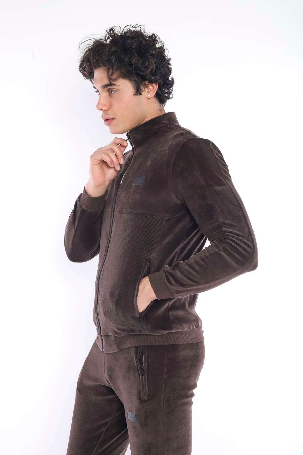 ست گرمکن ورزشی مردانه SLIMFIT 4 POCKET VELVET SEASON TRACKSUIT TEAM 6637 Escetic