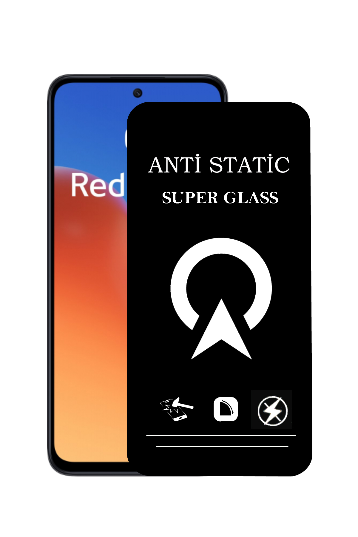 Xiaomi Redmi 12 ile Uyumlu Tam Kaplayan Anti Statik Çizilmez Safir Ekran Koruyucu Cam